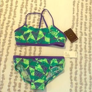 Girls Nike 2 piece swimsuit size 10